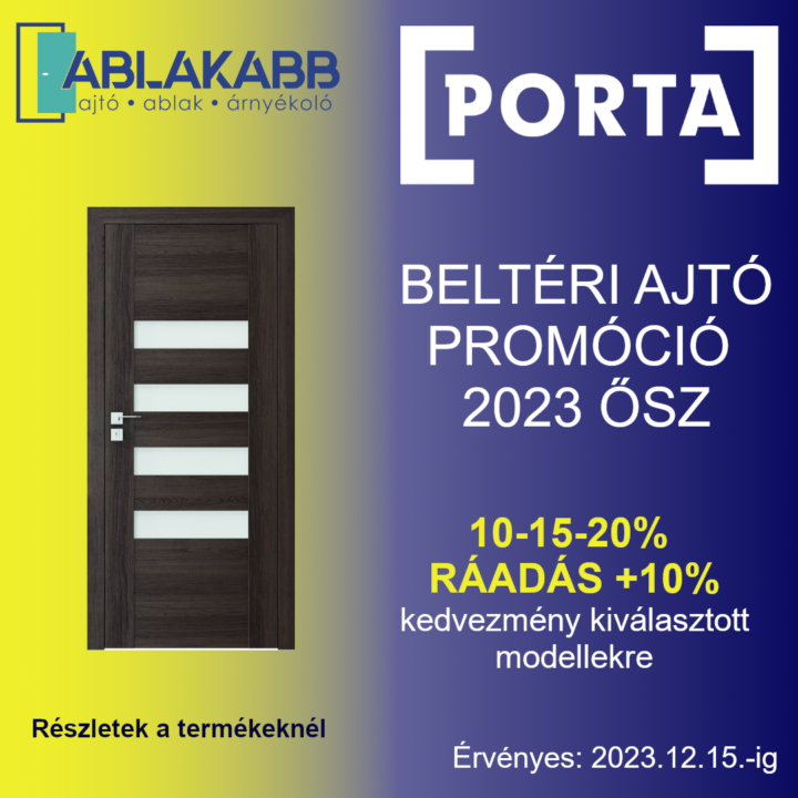 Porta Doors - Ablakabb ajtó őszi akció